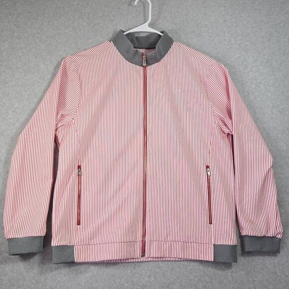 Loius Castel Full Zip Sweater Golf Pin Stripe Large - Picture 2 of 15